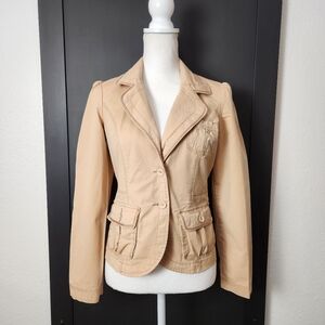 WHITE HOUSE BLACK MARKET KHAKI BLAZER SIZE 6